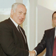 1997: Netanyahu shakes hands with Egyptian President Hosni Moubarak, hairline noticeably dwindling. (Image via Associated Press.)